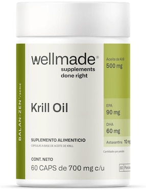 Suplemento Aceite De Krill Wellmade 60 Cápsulas