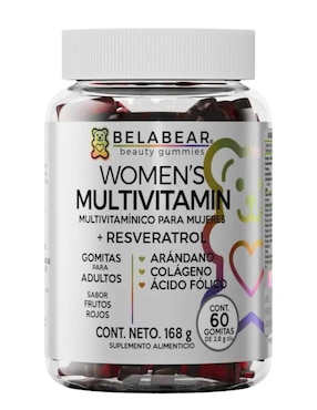 Multivitamínico Mujeres Belabear Belabear sabor frutos rojos de 60 gomitas