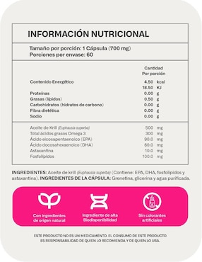 Aceite de Krill + Astaxantina + Omega 3, EPA y DHA LIFEED5 Lifeed5