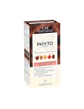 Tinte para cabello Coloration Permanente Phyto Botanical Pigments tono 5.35 Castaño claro chocolate