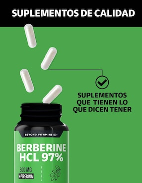 Berberine HCL 97% Beyond Vitamins con berberina de 60 cápsulas