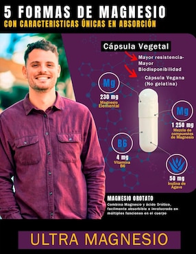 Ultra Magnesio Nsn con magnesio de 100 cápsulas