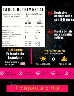 Urinary Blend Nsn con d-manosa de 60 cápsulas