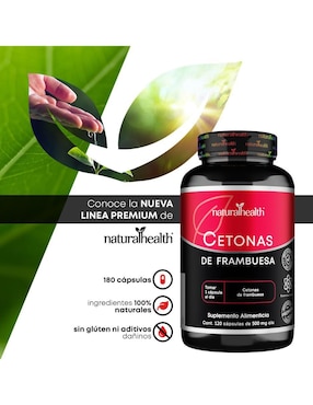 Cetonas de Frambuesa Natural Health de 120 cápsulas