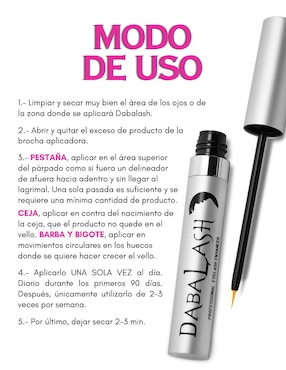 Sérum fortalecedor para pestañas y cejas para Crecimiento Dabalash todo tipo piel