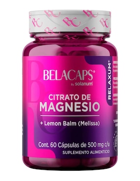 Belacaps Magnesio + Lemon Balm Solanum de 60 cápsulas
