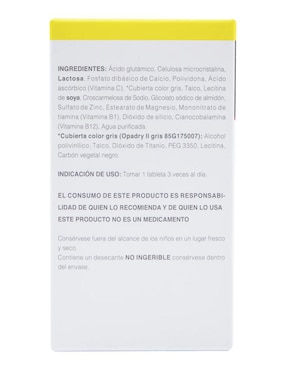 Actikroll Salud Natural con ácido glutámico y tiamina de 100 tabletas