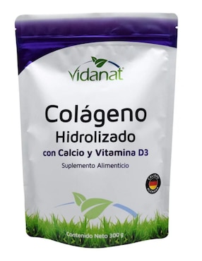 Colágeno Hidrolizado Con Calcio Y Vitamina D3 Vidanat Con Colágeno Sabor Natural 300 G