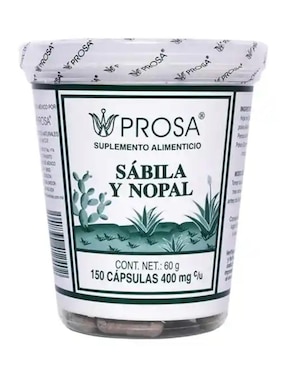 Sábila y Nopal Prosa sabor natural de 150 cápsulas