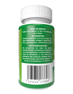 Curcuflex Lemon Cochella con turmeric cúrcuma, colágeno hidrolizado, omega 3, ácido hialurónico, glucosamina, condroitina, msm (metilsulfonilmetano) de 30 capletas