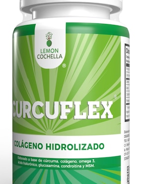 Curcuflex Lemon Cochella con turmeric cúrcuma, colágeno hidrolizado, omega 3, ácido hialurónico, glucosamina, condroitina, msm (metilsulfonilmetano) de 30 capletas