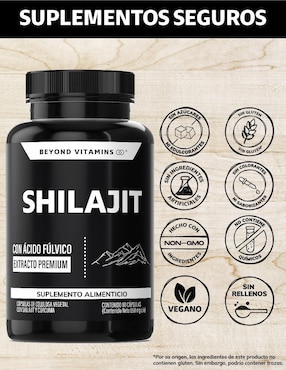 Extracto Premium Shilajit y Raíz de Cúrcuma Beyond Vitamins de 60 cápsulas
