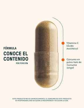 Vitamina c + turmeric (cúrcuma) Life360+ de 270 cápsulas