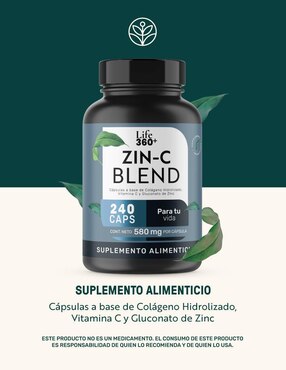 Zinc blend: Zinc + Colágeno Hidrolizado + Vitamina C Life 360+ Life360+