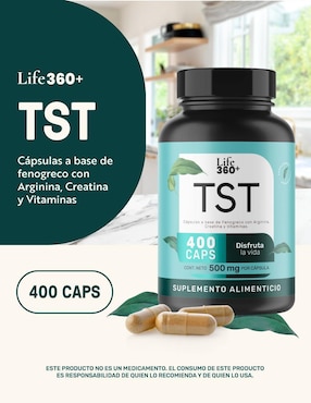 TST: Creatina + Vitaminas + Fenogreco + L-Arginina + Zinc Life 360+ Life360+