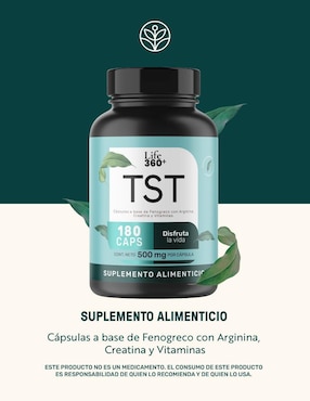 TST: Creatina + Vitaminas + Fenogreco + L-Arginina + Zinc Life 360+ Life360+