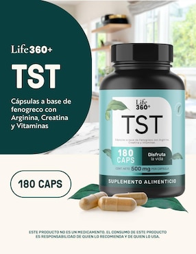TST: Creatina + Vitaminas + Fenogreco + L-Arginina + Zinc Life 360+ Life360+
