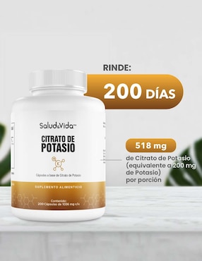 Citrato de Potasio Salud & Vida Mx de 200 cápsulas