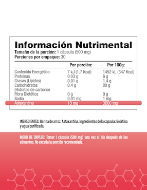 Astaxantina Salud & Vida Mx de 30 cápsulas