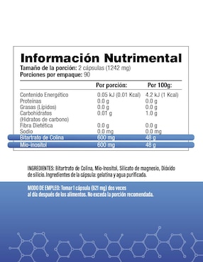 Colina e Inositol Salud & Vida Mx de 180 cápsulas