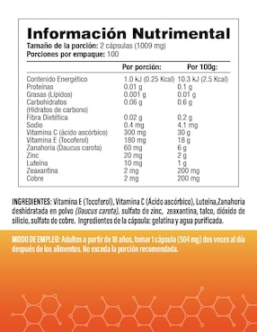Complejo de Luteína y Zeaxantina Salud & Vida Mx de 200 cápsulas