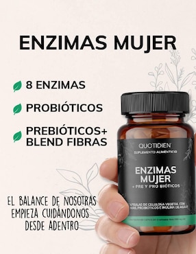 Enzimas Digestivas + Probióticos + Prebióticos (fibras) Quotidien con enzimas digestivas