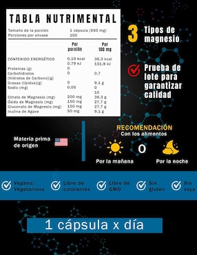 Magnesio Complex Natural Smart Nutrition con magnesio