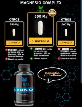 Magnesio Complex Natural Smart Nutrition con magnesio
