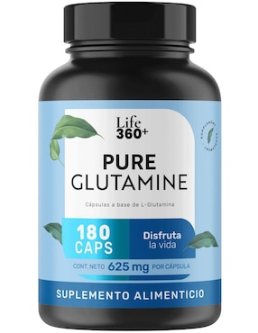 Suplemento Pure Glutamine Life360+ Con L-glutamina 180 Caps