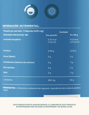 Pure glutamine Life 360+ con L-glutamina