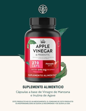 Apple Vinegar & Prebiotic: Cápsulas a base Vinagre de Manzana e inulina de agave Life 360+ Life360+