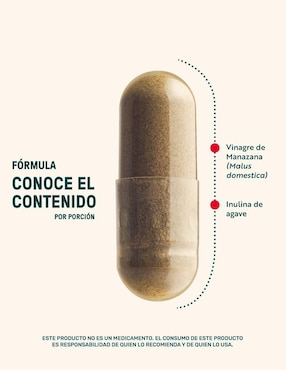 Apple Vinegar & Prebiotic: Cápsulas a base Vinagre de Manzana e inulina de agave Life 360+ Life360+