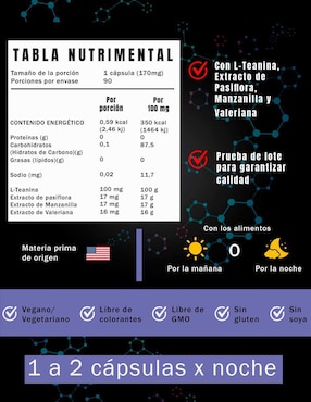 Dreams Natural Smart Nutrition con l-teanina de 90 cápsulas