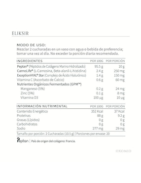 Eliksir Eco-Refill Oxomio con colágeno hidrolizado marino