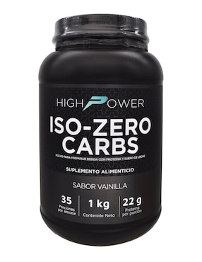 Iso-Zero Carbs Proteina High Power Con Proteína De Suero De Leche Sabor Vainilla