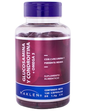 Glucosamina Con Condroitina, Omega 3, Curcumina Y Pimienta Negra Maklen