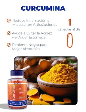 Curcumina con Pimienta Negra y Omega 3 Maklen con piperina