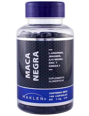 Maca Negra Con L-Arginina, Jengibre, Ajo, Zinc Y Omega 3 Maklen