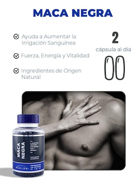 Maca Negra con L-Arginina, Jengibre, Ajo, Zinc y Omega 3 Maklen