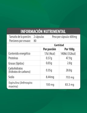 Espirulina Maklen con alga espirulina
