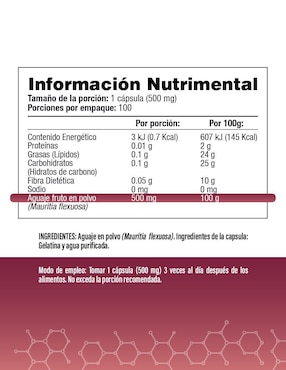 Aguaje Natural Peruano Salud & Vida Mx de 50 g