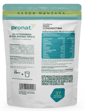 Glucosamina & Colágeno Tipo II Pronat sabor manzana de 300 g