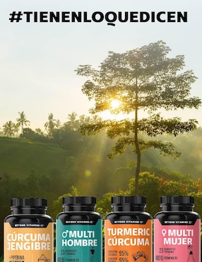 Cúrcuma, Jengibre con Pimienta Negra Beyond Vitamins con piperina de 160 g