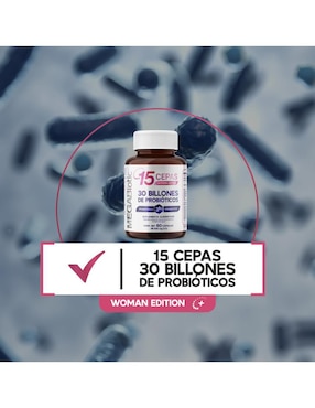 Probióticos Woman Edition 30 Billones y 15 Cepas + Prebióticos 60 Cápsulas Megabiotic