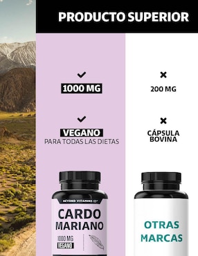 Cardo Marian con Raíz de Cúrcuma Beyond Vitamins de 60 cápsulas