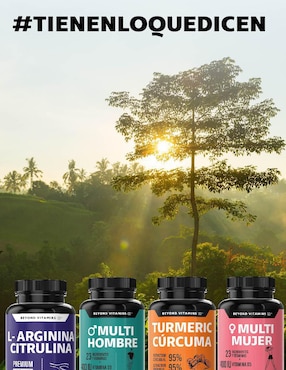 L-Arginina, Citrulina, Beta Alanina y Cafeína Beyond Vitamins de 60 cápsulas
