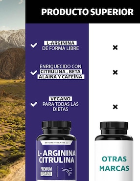 L-Arginina, Citrulina, Beta Alanina y Cafeína Beyond Vitamins de 60 cápsulas
