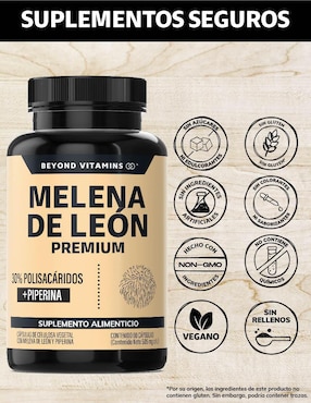 Hongo Melena de León Pimienta Negra Beyond Vitamins de 60 cápsulas