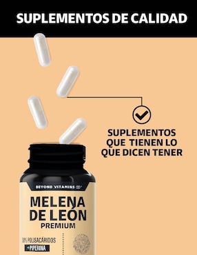 Hongo Melena de León Pimienta Negra Beyond Vitamins de 60 cápsulas