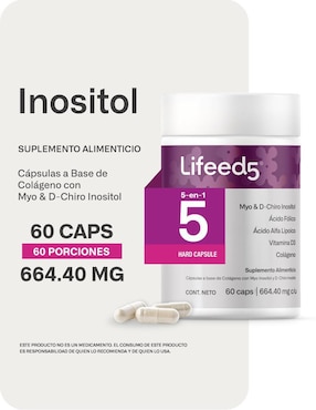 Inositol + Ácido Fólico + colágeno LIFEED5 Lifeed5 de 60 cápsulas